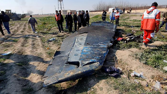 هواپیمای سرنگون‌شده اوکراینی توسط سپاه پاسداران