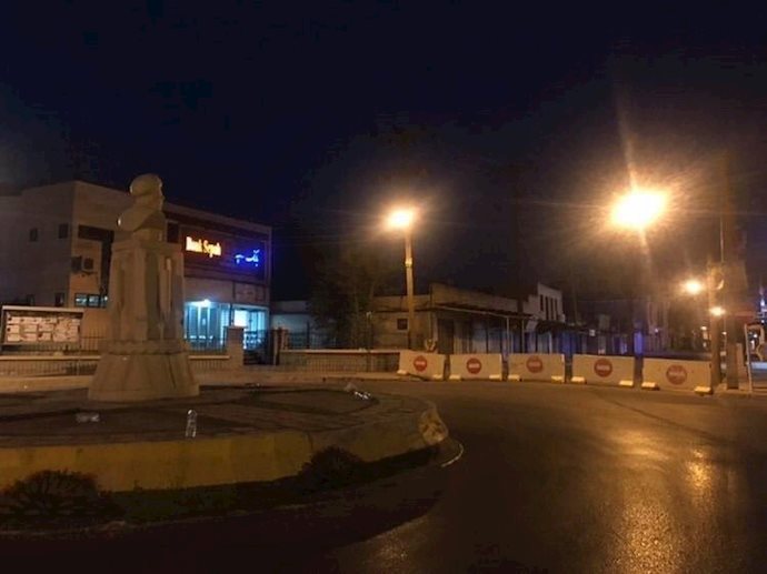 بهبهان.بستن خیابان‌ها و میادین بهبهان در وحشت از گسترش قیام -۲۷تیر۹۹ - 1