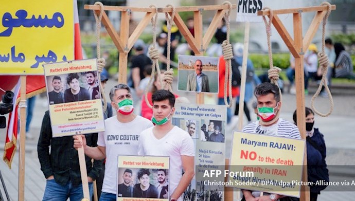 برلین - تجمع ایرانیان در محکومیت اعدام سه جوان شورشگر قیام آبان ۹۸