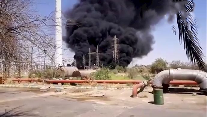 انفجار و آتش سوزی گسترده در نیروگاه مدحج زرگان خوزستان