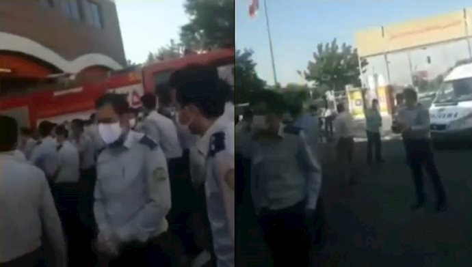 تجمع اعتراضی آتش‌نشانان اصفهان