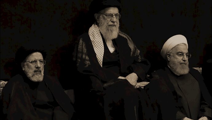آخوند روحانی رئیس جمهور ارتجاع - خامنه‌ای ولی فقیه ارتجاع - آخوند رئیسی رئیس قضاییه جلادان