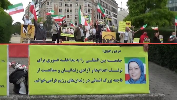 بروکسل : تظاهرات علیه صدور احکام جنایتکارانه اعدام برای دستگیر شدگان قیام آبان ۹۸