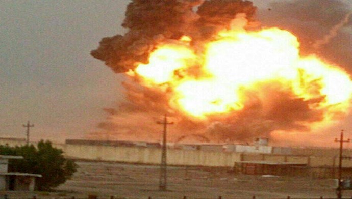 وقوع چند انفجار در  پادگان «صقر» جنوب بغداد