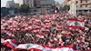شادی مردم لبنان بعد از استعفای دولت