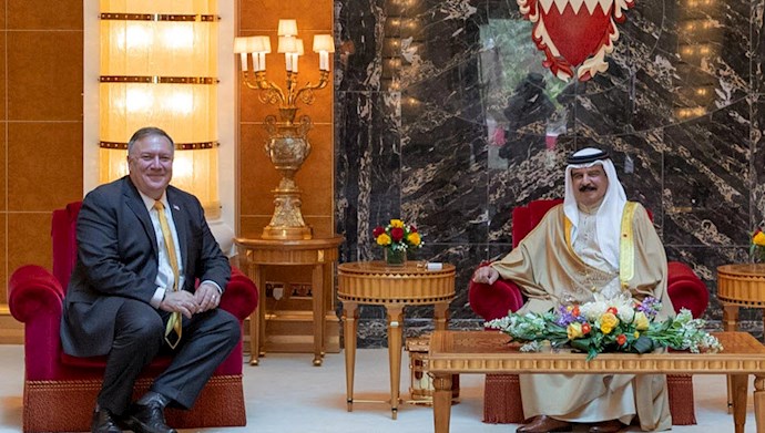 دیدار مایک پمپئو در بحرین با حمد بن عیسی آل خلیفه پادشاه بحرین