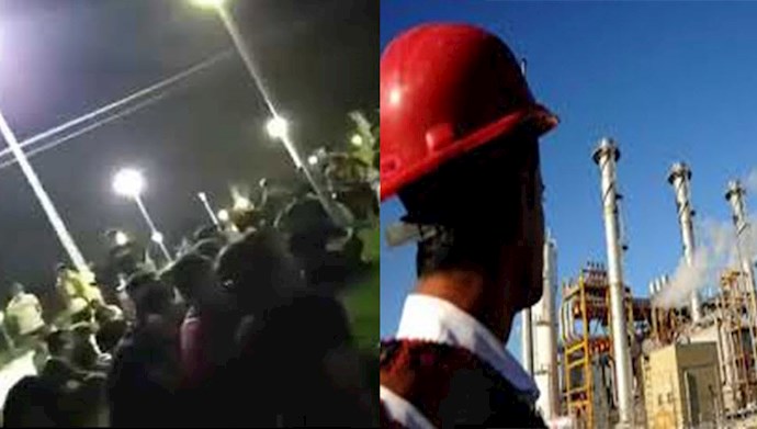 ایذه:تجمع شب گذشته برخی از جوانان شاغل در پروژه‌های نفت و گاز جنوب