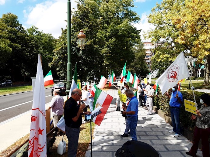 -محکومیت تروریزم آخوندها در تظاهرات ایرانیان در بروکسل