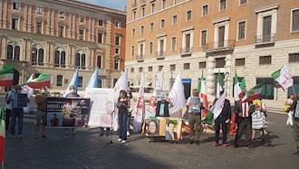 تظاهرات  یاران اشرف نشان و شورشگر در حمایت از مقاومت ایران در ایتالیا