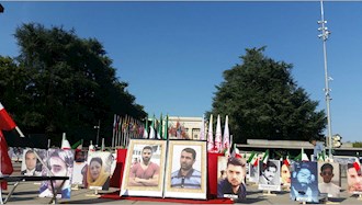 تظاهرات  یاران اشرف نشان و شورشگر در حمایت از مقاومت ایران در میدان ناسیون ژنو 