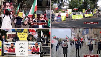 تظاهرات ایرانیان آزادیخواه و هواداران مجاهدین در اعتراض به اعدام نوید افکاری