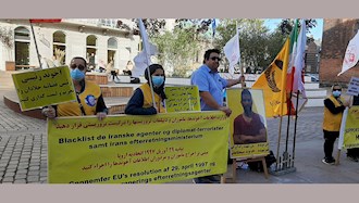 تظاهرات  یاران اشرف نشان و شورشگر در حمایت از مقاومت ایران در آرهوس