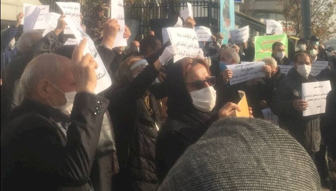 تجمع اعتراضی بازنشستگان و مستمری‌بگیران تأمین اجتماعی در تهران