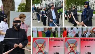 تظاهرات ایرانیان مقیم انگلستان علیه شرکت رئیسی در کنفرانس آب و هوا در گلاسکو