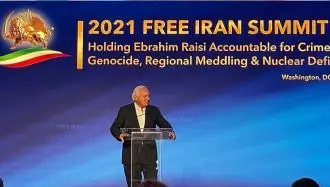 سناتور توریسلی - اجلاس ایران آزاد ۲۰۲۱ - حسابرسی از ابراهیم رئیسی برای جنایت علیه بشریت و نسل‌کشی 