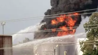 آتش گرفتن یکی از پالایشگاههای  نفت لبنان