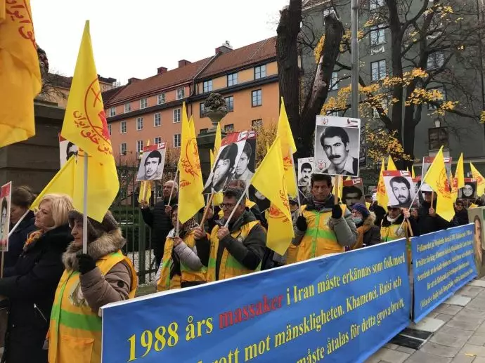 تظاهرات ایرانیان آزاده و هواداران سازمان مجاهدین در استکهلم سوئد همزمان با دادگاه دژخیم حمید نوری - ۴آبان