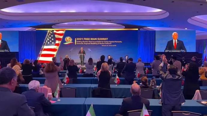 سخنرانی مایک پنس معاون رئیس‌جمهور آمریکا در اجلاس ایران آزاد ۲۰۲۱