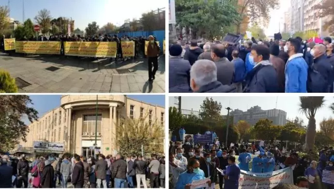 اعتراضی مالباختگان شرکت فردادکار آمیتیس ،کارکنان درمانی تهران .مستمری‌بگیران "بنیاد شهید