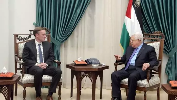 دیدار جیک سالیوان مشاور امنیت ملی کاخ‌سفید در رام‌الله با محمود عباس