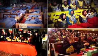 اعتصاب غذای ۱۰۸ روزه مجاهدان در لیبرتی و اشرف نشانها در کشورهای مختلف جهان