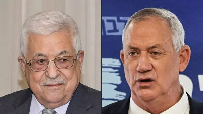 محمود عباس  وبنی گانتز وزیر دفاع اسراییل
