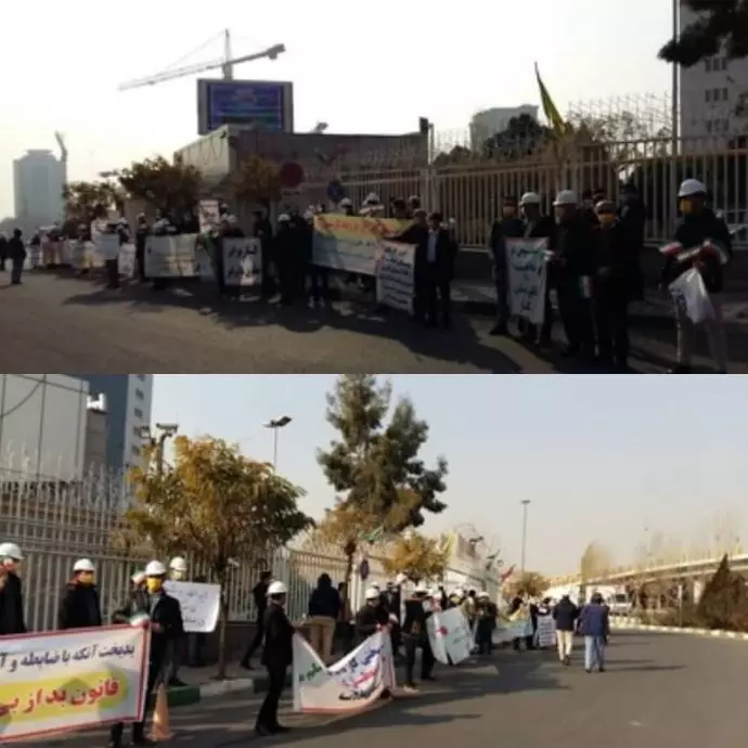 -تجمع اعتراضی کلاه سفید‌ها مقابل وزارت نیرو