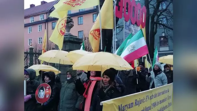 تظاهرات ایرانیان آزاده م حامیان مقاومت ایران در استکهلم سوئد