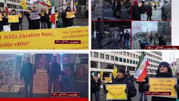 تظاهرات ایرانیان آزاده در حمایت از معلمان در یوتوبوری و بخارست 