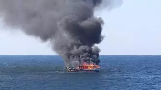 آتش‌سوزی در کشتی ایرانی  که حامل مواد مخدر بود 