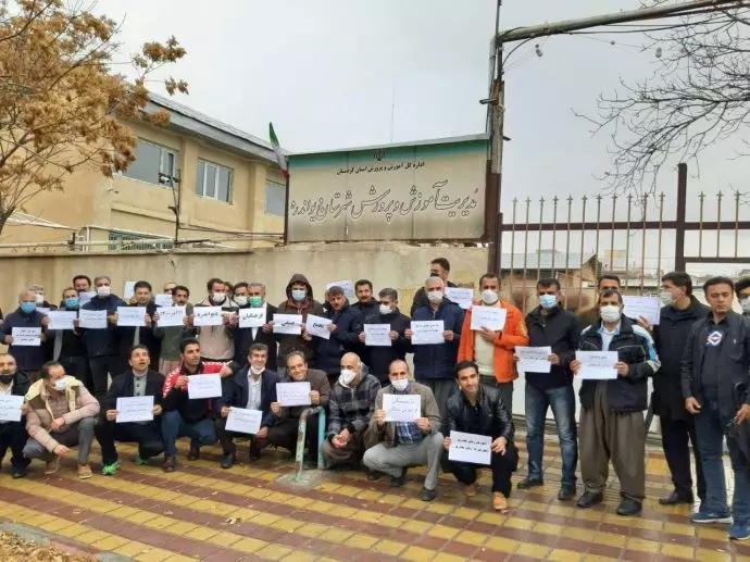 تجمع اعتراضی معلمان و فرهنگیان دیواندره