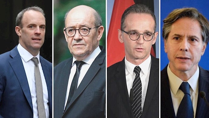وزیران خارجه سه کشور اروپایی و آمریکا