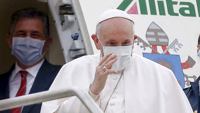 پاپ فرانسیس رهبر کاتولیک‌های جهان در بغداد
