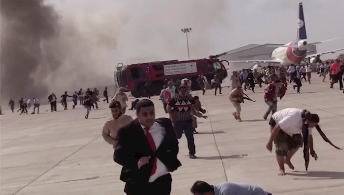 حمله شبه نظامیان حوثی به فرودگاه عدن