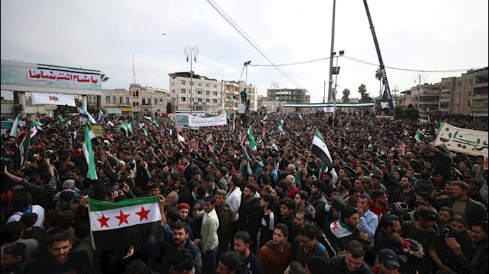 تظاهرات مخالفان اسد در ادلب