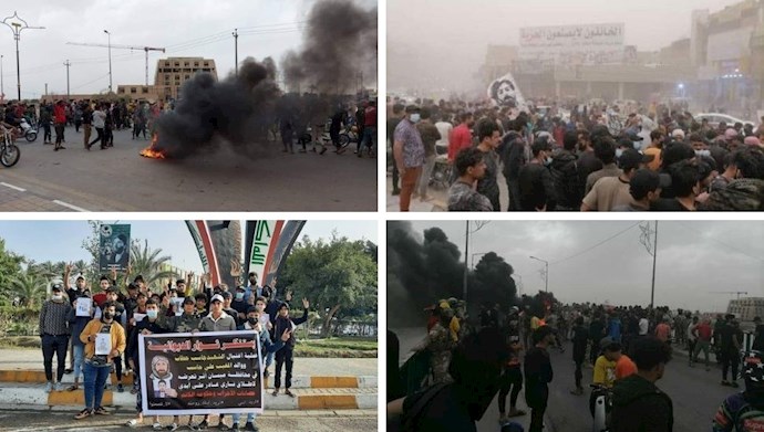تظاهرات قیام کنندگان عراقی در ناصریه و دیگر شهرها