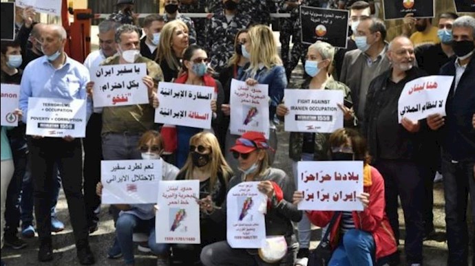 تظاهر کنندگان در لبنان خواستار اخراج سفیر رژیم ایران شدند