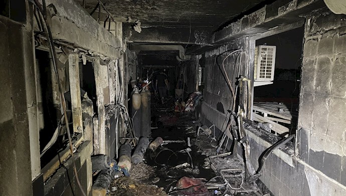 آتش‌سوزی در بیمارستان بغداد 