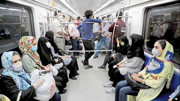 ازدحام در مترو تهران در شرایط شیوع کرونا