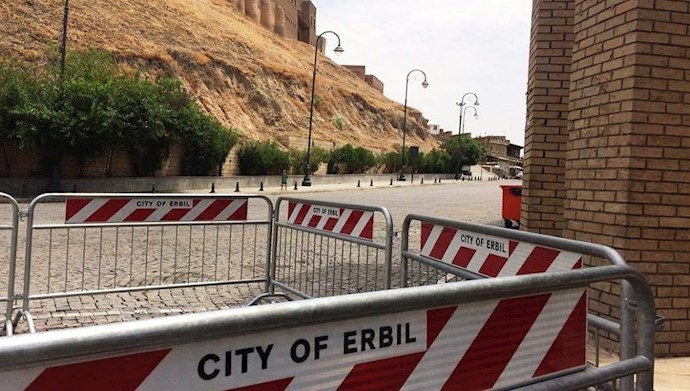 محل اصابت موشک شلیک شده از پهپاد ناشناس در اربیل