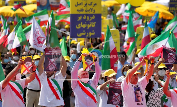 -انعکاس تصویری خبرگزاری آسوشیتدپرس از برگزاری تظاهرات علیه رژیم و حمایت از مریم رجوی - 4
