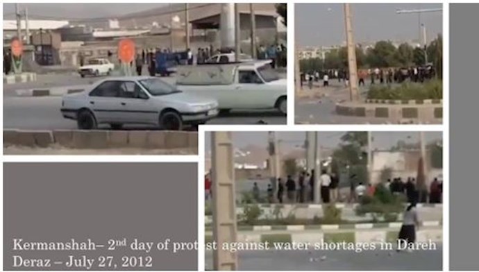 کرمانشان- دومین روزشورش و تظاهرات مردم «دره دریژ در اعتراض به بی‌آبی و قطع برق – ۵ مرداد ۱۴۰۰