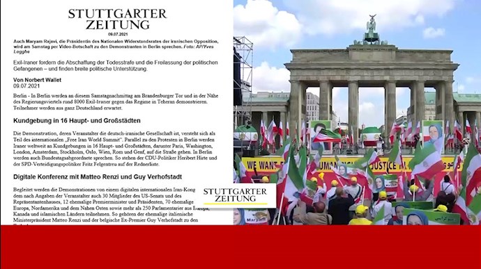 اشتوتگارتر سایتونگ: تظاهرات بزرگ در برلین بخشی از اجلاس جهانی ایران آزاد