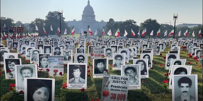 تظاهرات و اکسیون اعتراضی ایرانیان آزاده در واشنگتن - نمایشگاه قتل‌عام شدگان ۶۷ - 1
