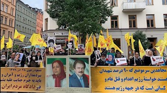 تظاهرات ایرانیان آزاده در مقابل دادگاه دژخیم حمید نوری در استکهلم سوئد