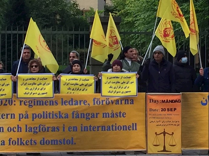 -تظاهرات ایرانیان آزاده و هواداران سازمان مجاهدین در دادخواهی قتل‌عام شدگان ۶۷ در سوئد - 2