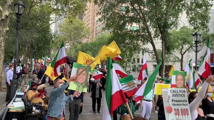 تظاهرات ایرانیان آزاده علیه آخوند رئيسی در نیویورک