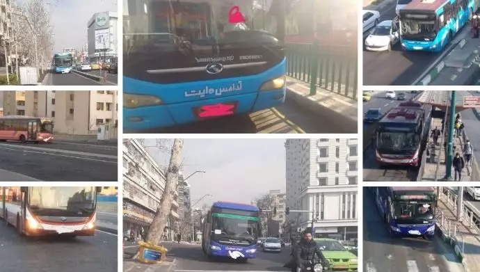 اعتراض کارگران شرکت واحد تهران و حومه با چراغ روشن و سرعت کم