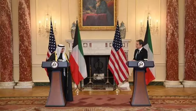کنفرانس خبری وزیران خارجه آمریکا و کویت
