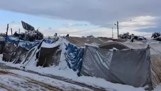 بارش برف - آوارگان سوری